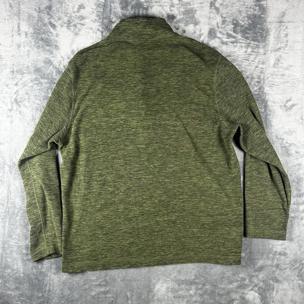 Eddie Bauer Quarter Zip Pullover Men's Large Green Heathered Fleece Jacket - Picture 11 of 16